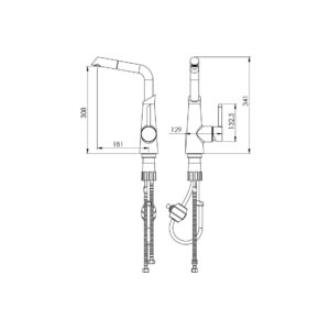 شیر آشپزخانه شاوری مدل آکسل -گالری