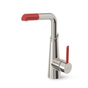 شیر آشپزخانه شاوری مدل آکسل | کروم قرمز