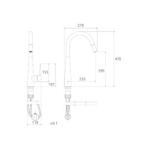 شیر آشپزخانه شاوری مدل ایتن