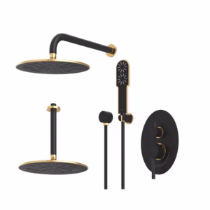 شیر توکار مدل روگن BRASS | مشکی طلا | تیپ چهار