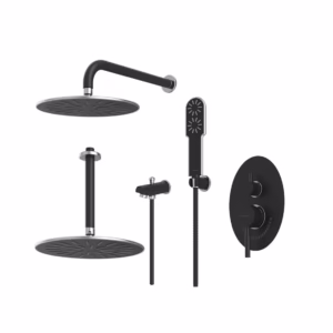 شیر توکار مدل روگن BRASS | مشکی کروم | تیپ چهار